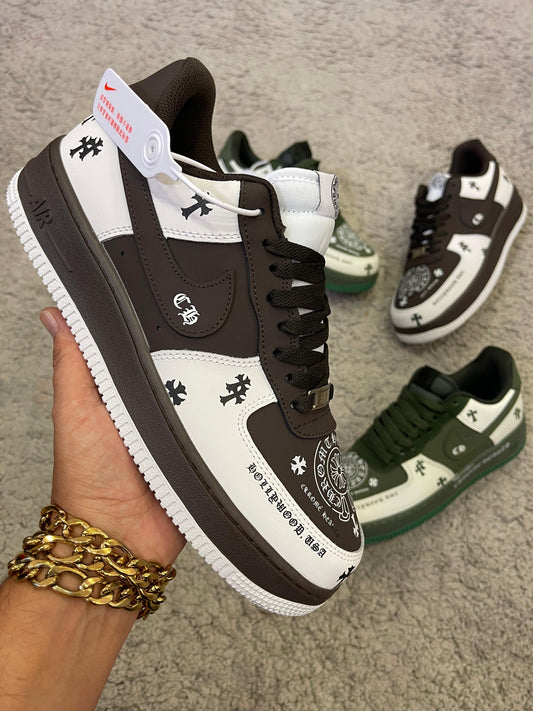 Air forcé 1 Chrome Hearts marrón