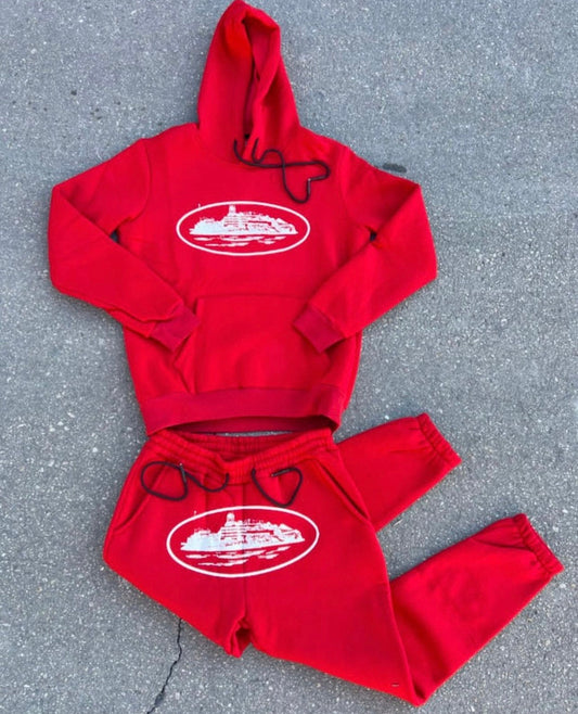 Chándal Corteiz rojo