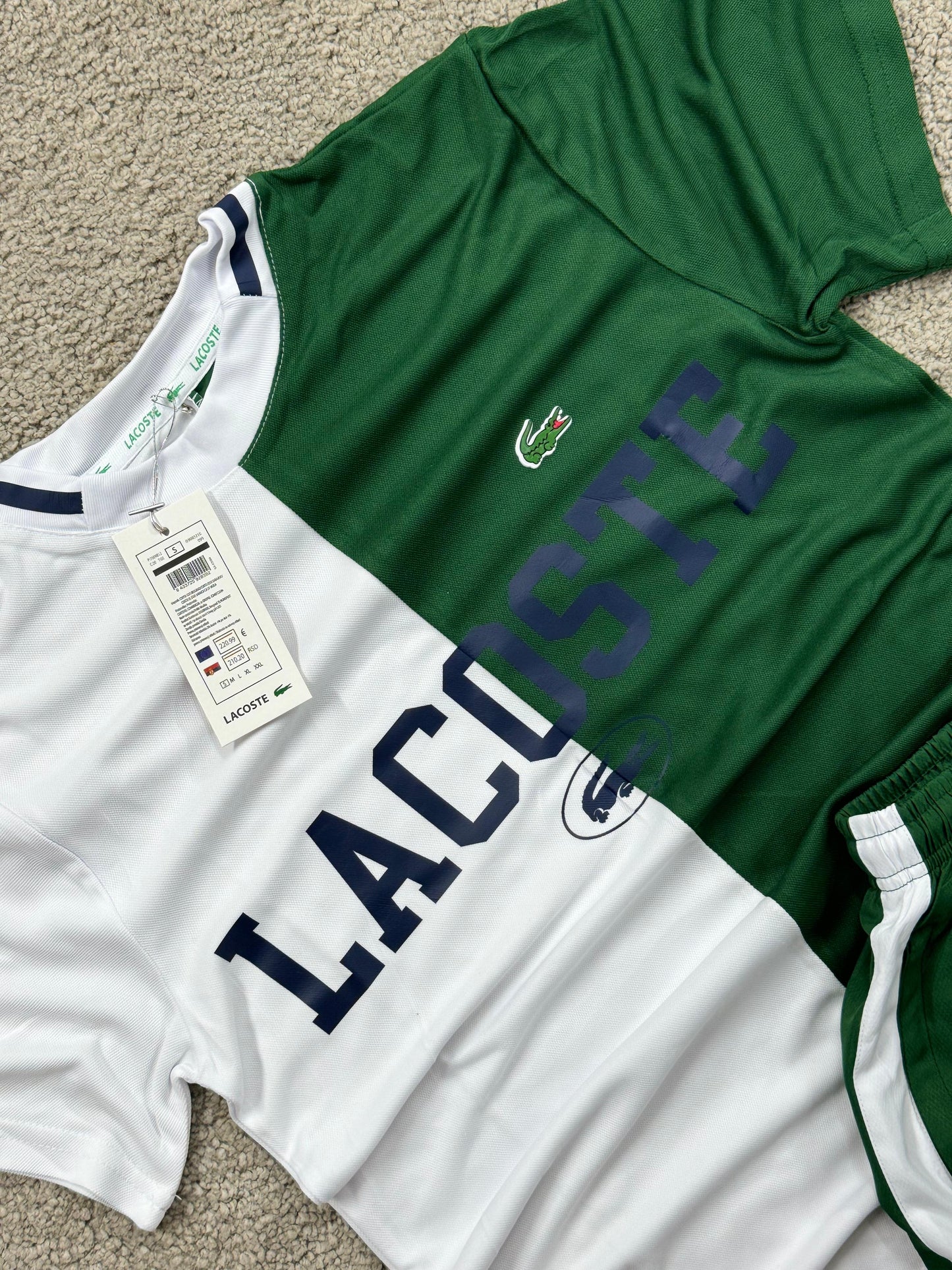 Conjunto Lacoste verde-blanco
