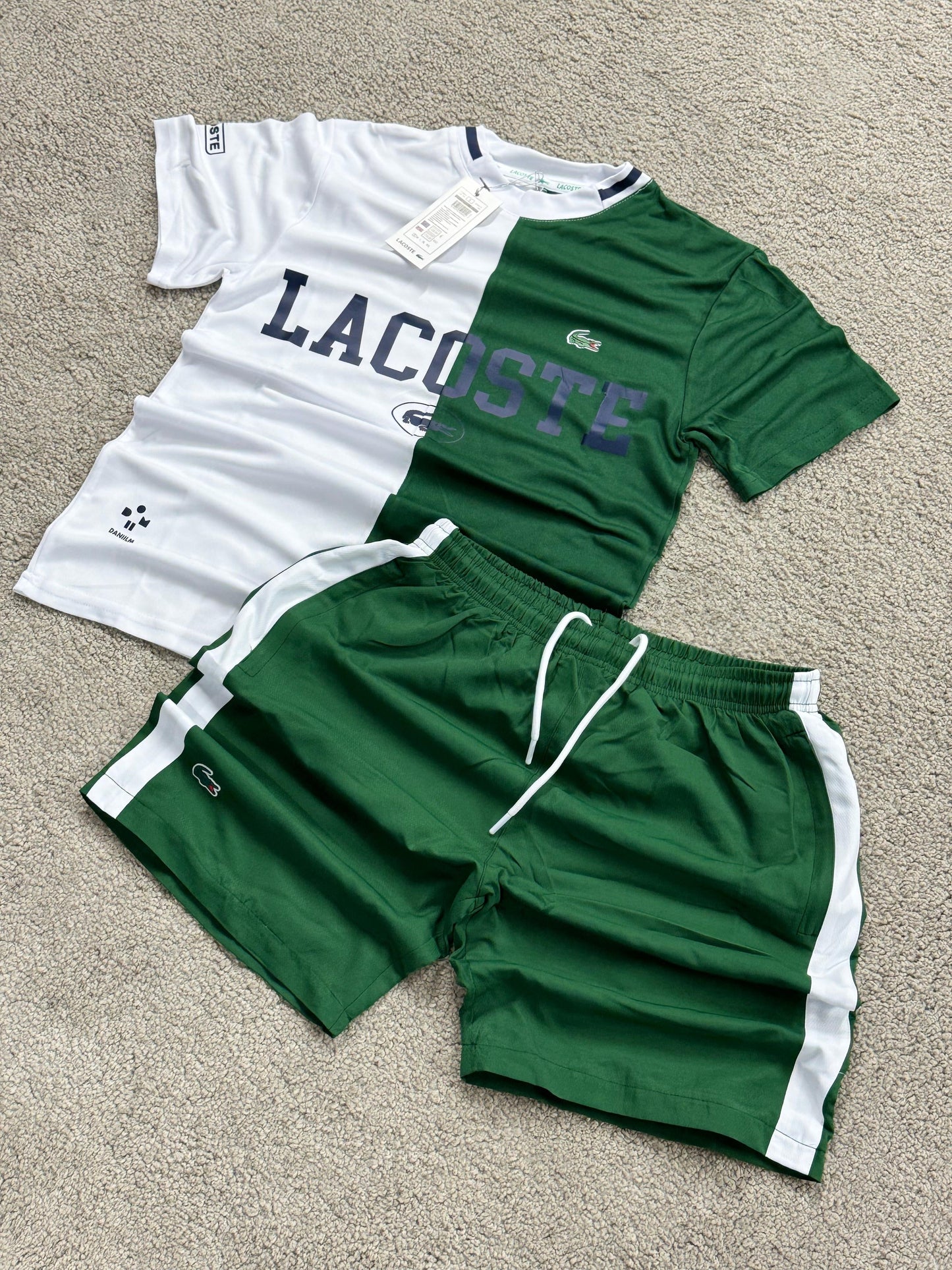 Conjunto Lacoste verde-blanco