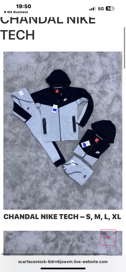 NUEVO NIKE TECH FLEECE GRIS/NEGRO