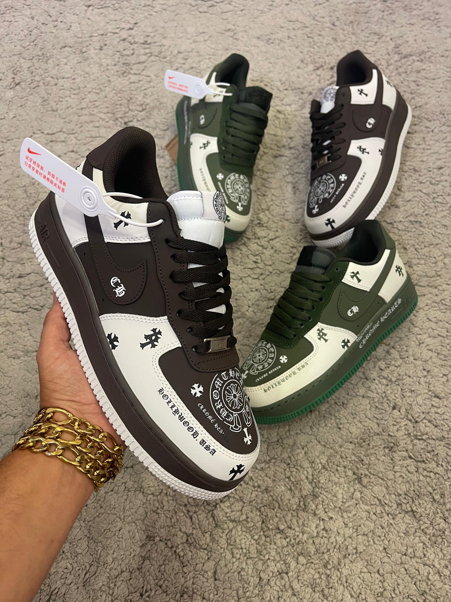 Air forcé 1 Chrome Hearts marrón