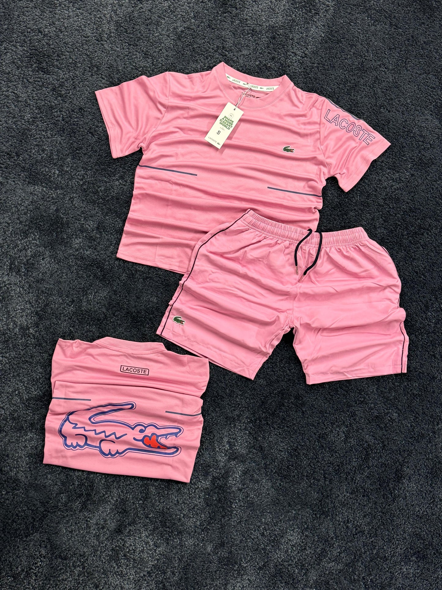 Conjunto Lacoste rosa